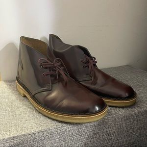 Clarks Oxblood Desert Boots Mens Sz 7.5
